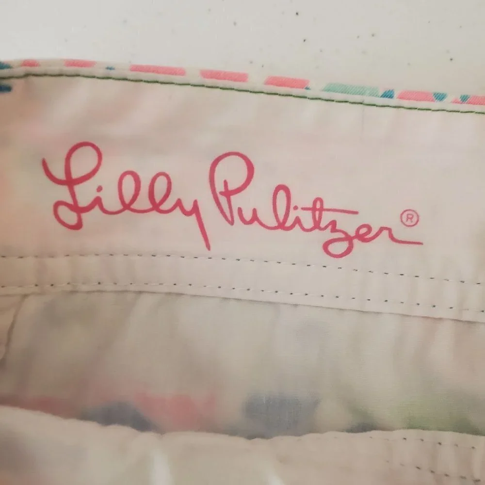 Lilly Pulitzer 2 The Callahan Short Tropical‎ Pink blue Chino Flat Front